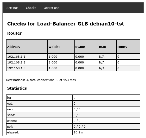 Load Balancer Checks tab