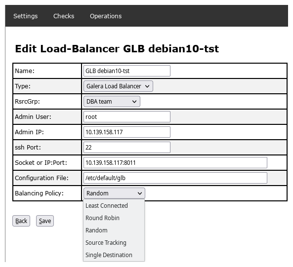 Edit Load Balancer