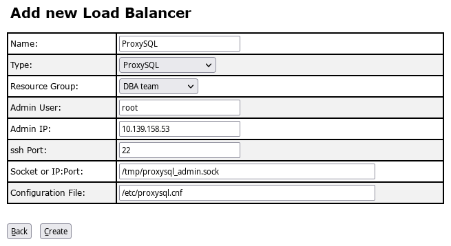 Add ProxySQL Load Balancer
